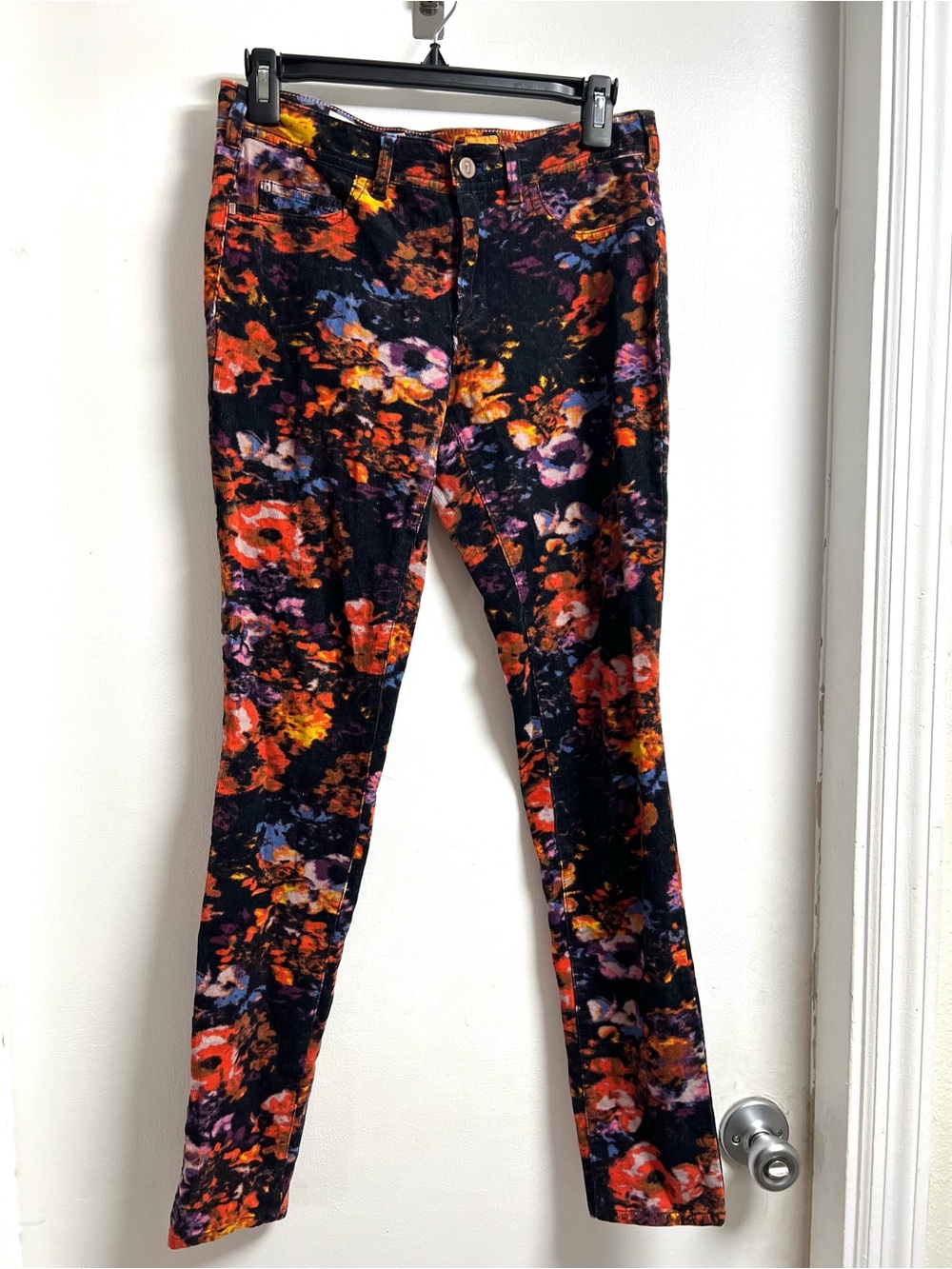 Anthropologie Pilcro and the Letterpress Floral Skinny Corduroy